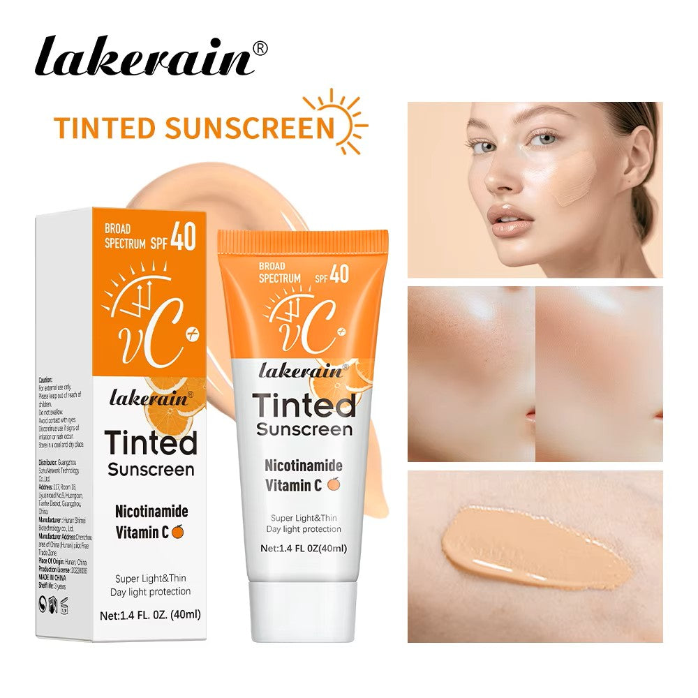 SPF40 Tinted Moisturizing VC Sunscreen Skin Protection Refreshing Makeup Sunscreen Cream UV Anti-aging Resistance Sunscreen